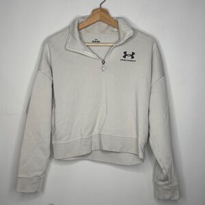 Under Armour Women's Light Gray Quarter-Zip Sweatshirt
Size xs